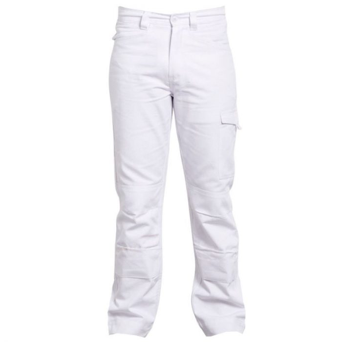 vetipro vente en ligne vetements pro pantalon coton avec poche genoux evo blanc 1pantalon travail blanc pbv 01ab