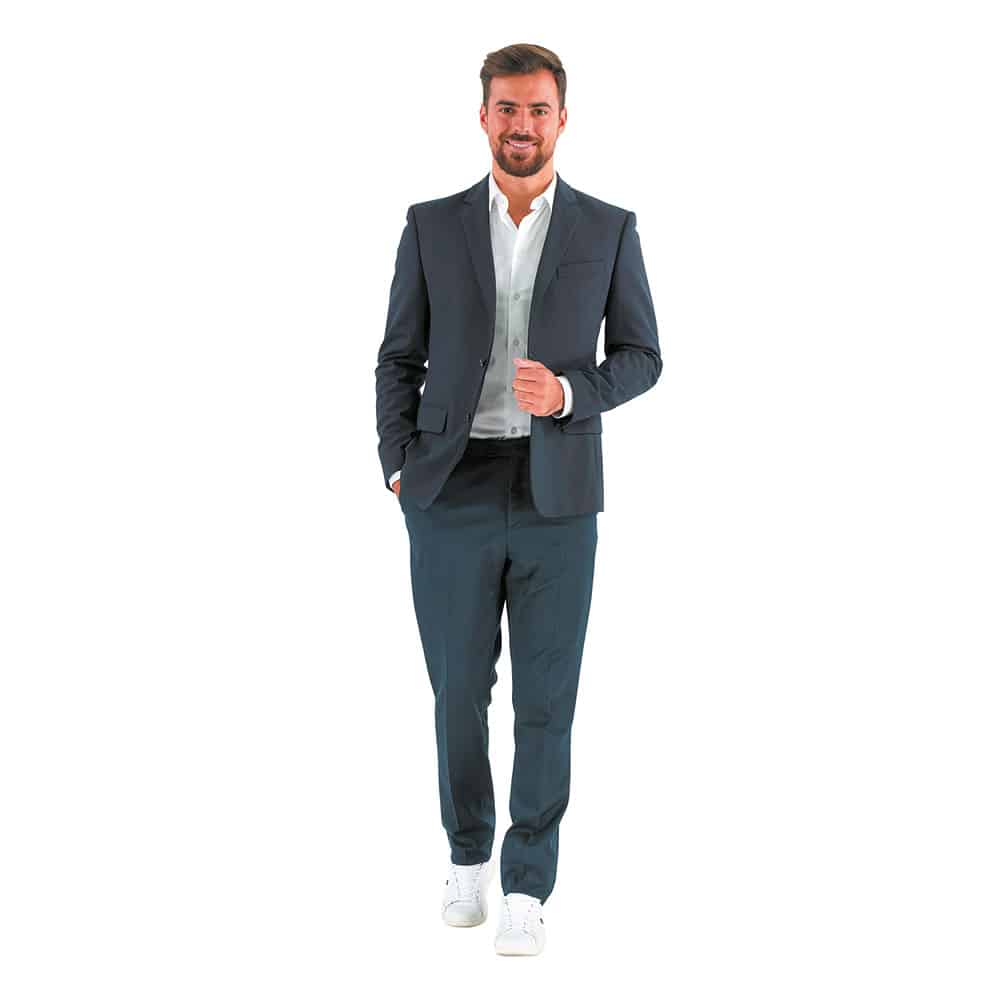 Pantalon Homme Coupe Droite Taille Haute - Style Rétro Britannique Avec Poches Plaquées - Gris Taille 34