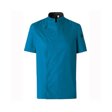 vetipro vente en ligne vetements pro veste de cuisine manches courtes shade anthracite 2 bleu azur veste shade manches courtes bleu