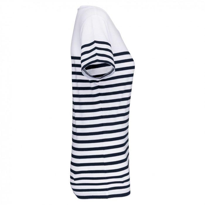 vetipro vente en ligne vetements pro t shirts mariniere bio femme ps k3034 s white navystripes