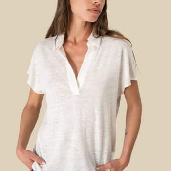 POLO  Femme en maille 100% lin.